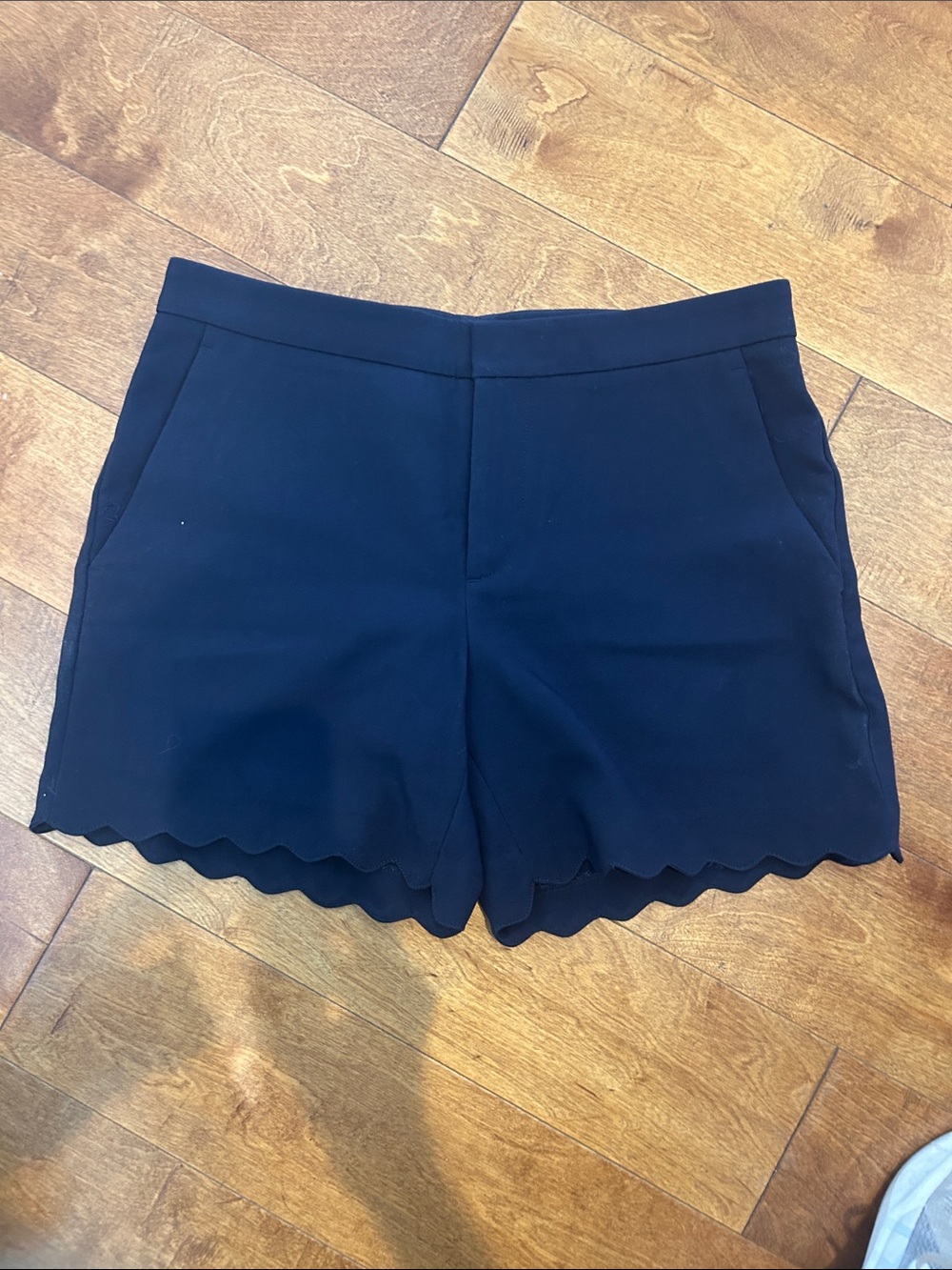 Banana Republic Black Scallop Hem High-Waist Shorts